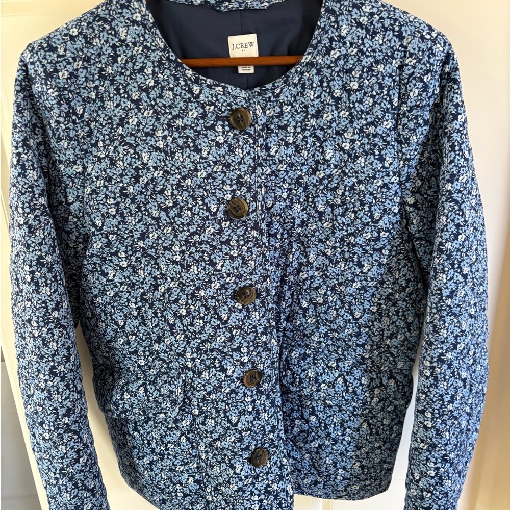 J. Crew Factory Women's Blue Floral Blazer